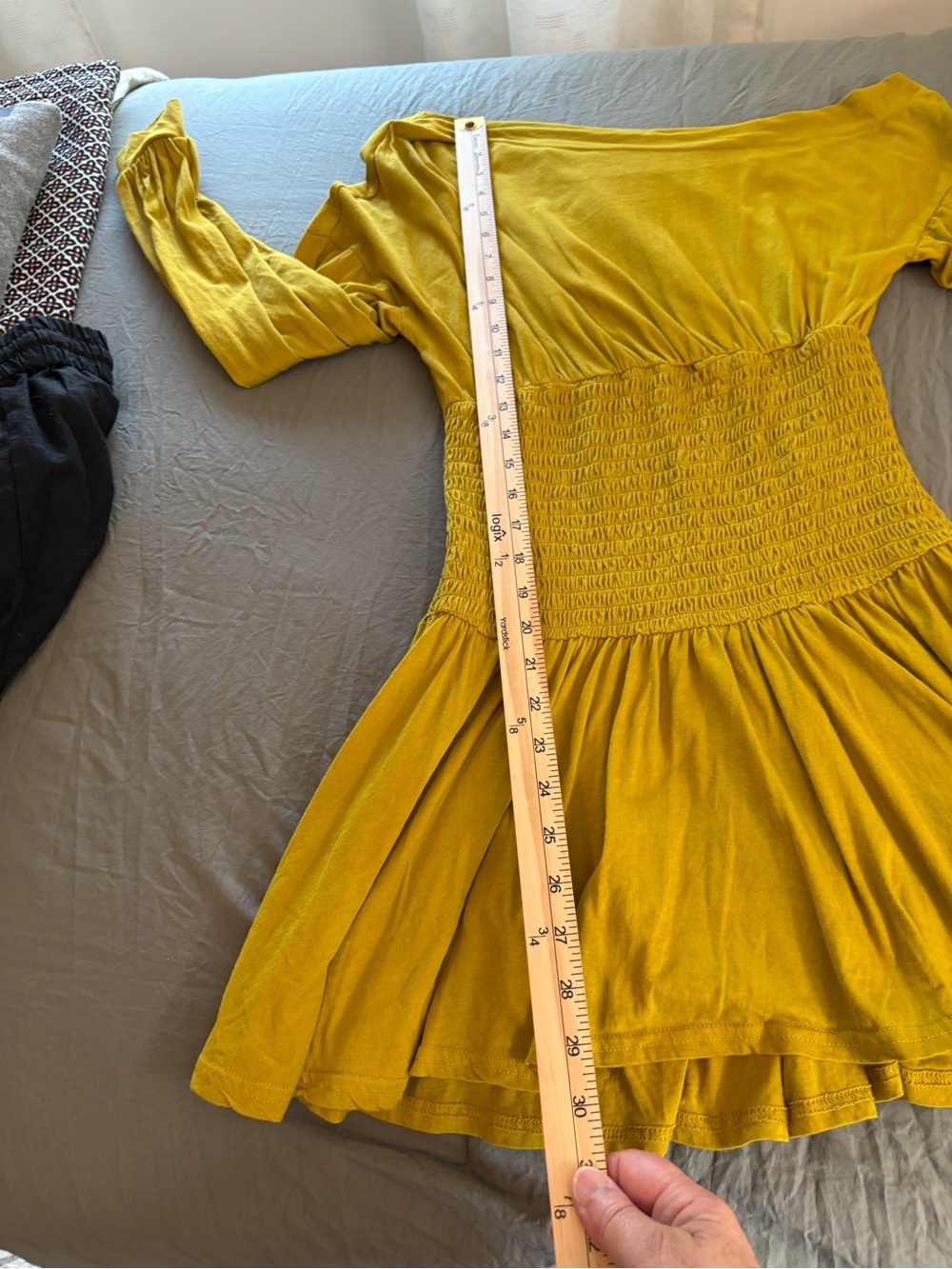 Free People Scorching Hot Mini Dress Chartreuse Off-Shoulder. Size Small. - Picture 9 of 10